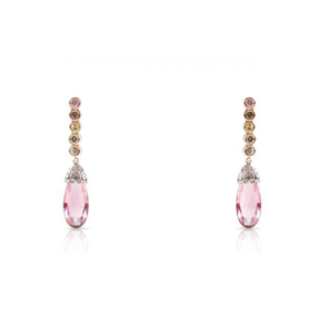 Rose Gold Tourmaline Diamond Earrings