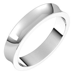 10K White 4 mm Concave Light Band