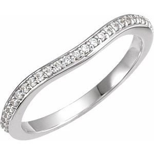 14K White 1/10 CTW Diamond #1 Band for 5.5 mm Square Engagement Ring