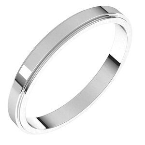 Platinum 2.5 mm Flat Edge Band Size 4.5