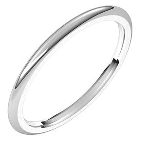 14K White 1.5 mm Half Round Comfort Fit Band Size 5.5