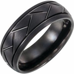 Black PVD Tungsten 8 mm Band Size 7