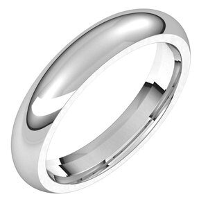 Platinum 4 mm Half Round Comfort Fit Band Size 15.5