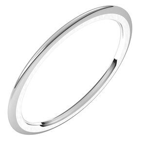 10K White 1 mm Half Round Comfort Fit Band Size 10