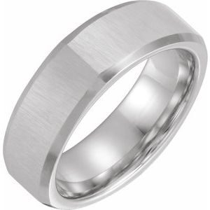 Cobalt Beveled-Edge Band with Satin Finish Size 6
