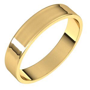 18K Yellow 4 mm Flat Ultra Light Band Size 5.5