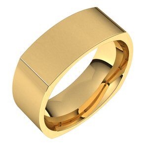 14K Yellow 8 mm Square Comfort Fit Band Size 15