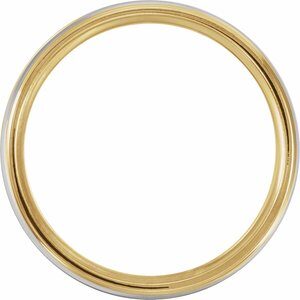 18K Yellow & Platinum & 18K Yellow 6 mm Grooved Band Size 6.5