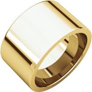 14K Yellow 13 mm Flat Comfort Fit Band Size 8.5