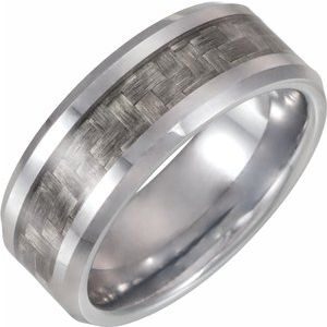 Tungsten Band with Carbon Fiber Inlay Size 7