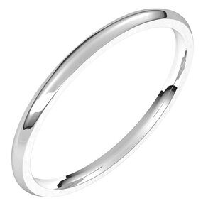 Platinum 1.5 mm Half Round Comfort Fit Light Band Size 4.5