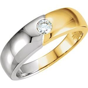 14K Yellow/White 1/4 CTW Diamond Band