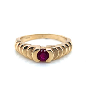 Ruby Step Ring in 14KYG