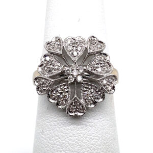 Diamond Heart Cluster Ring in 14KWG