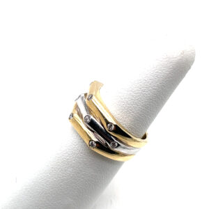 Two-Toned Diamond Ring in Yellow and White Gold