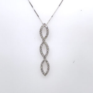 Marquise-Shaped Diamond Pendant in 18KWG