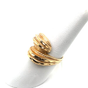 Etched Gold Ring in 14KYG