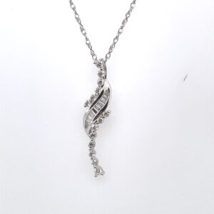 Diamond Drop Pendant in 18KWG