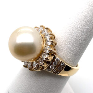 South Sea Pearl and Diamond Ring in 14KYG