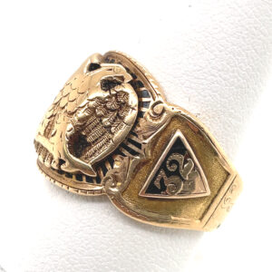 Freemason Double Eagle 32nd Scottish Rite Ring in 14KYG