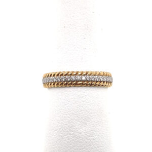 Tiffany & Co. Schlumberger® Rope Two-Row Ring with Brilliant Round Diamonds in Platinum and 18KYG