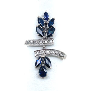Sapphire and Diamond Ring in White Gold
