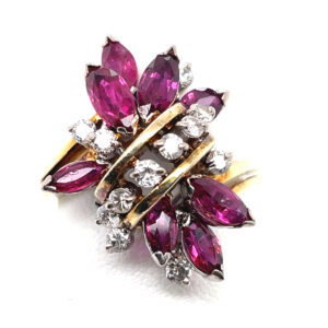 Ruby Marquise & Diamond Ring in 14KYG
