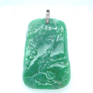 Floral Carved Jade Pendant