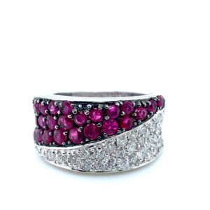Ruby and Diamond Pavé Band in 18KWG